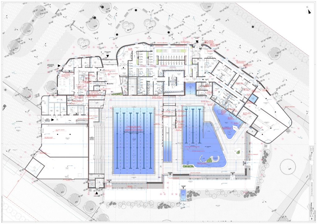 Plan construction piscine plateau est