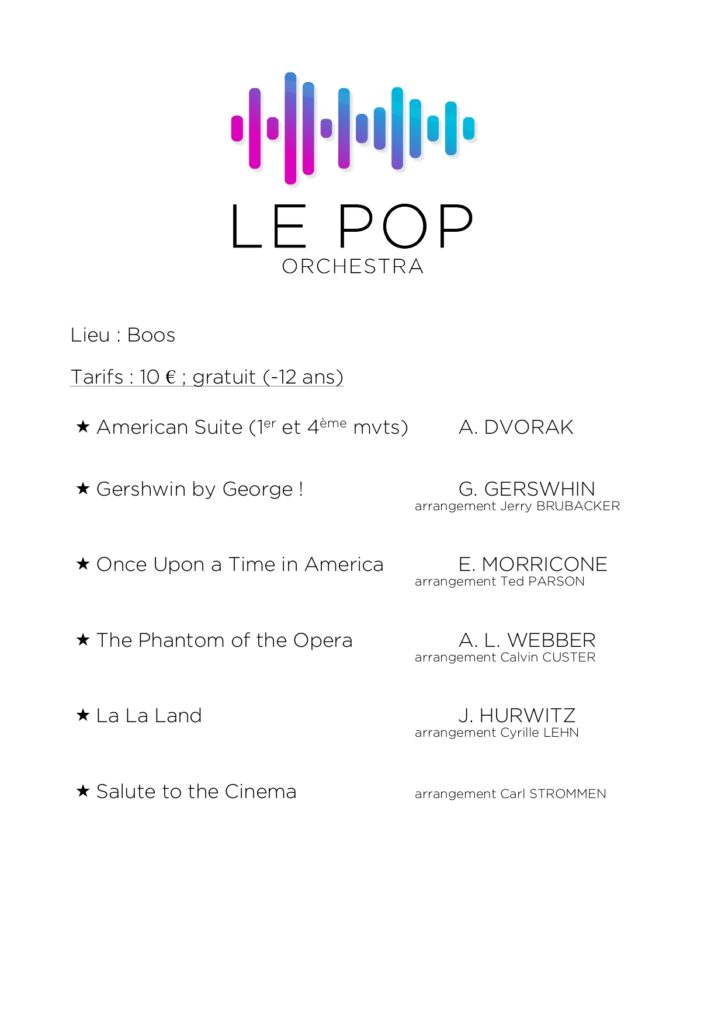 programmation du concert POP (Boos 28.01.23)