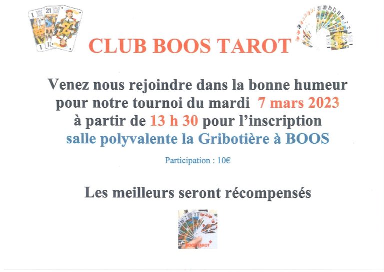 Tournoi tarot - 07.03.2023