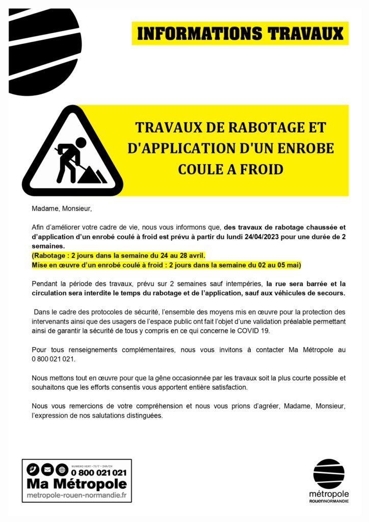 Travaux Allée des Platanes et Charmes