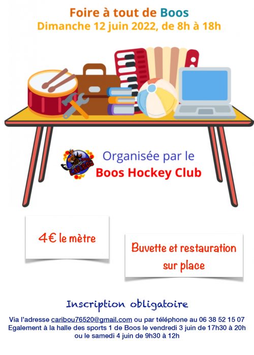 Affiche foire à tout BOOS - juin 2022