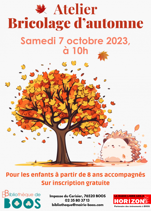 Atelier bricolage d'automne bibliothèque Boos - 07.10.2023
