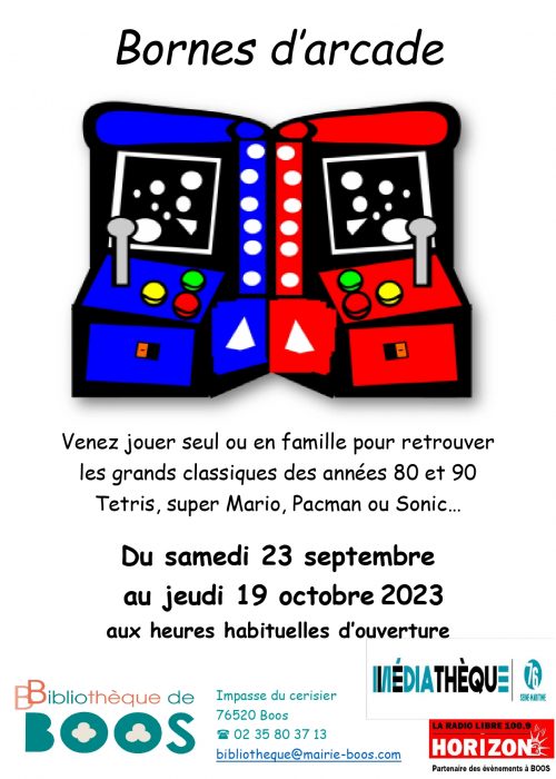 affiche bornes d'arcade - biblio