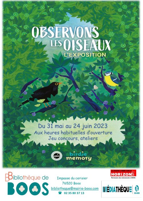 Affiche observons les oiseaux - 31 mai au 24 juin 2023